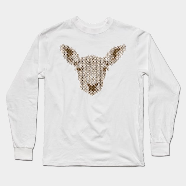 Kumiko Deer Animal Portrait Long Sleeve T-Shirt by shultcreative